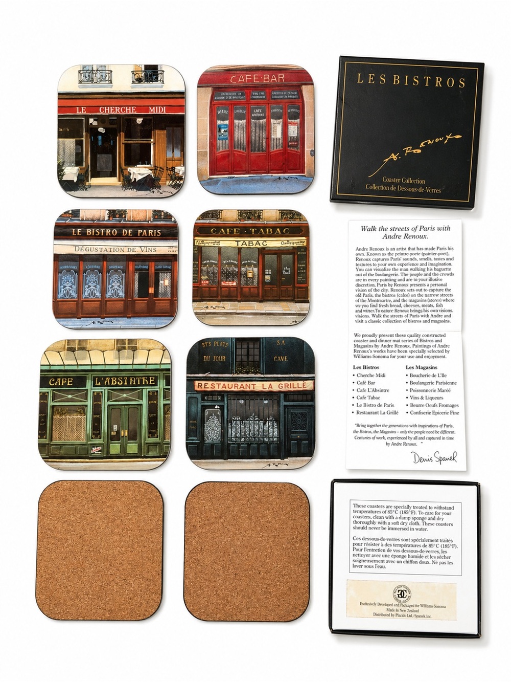 Vintage Andre Renoux “Les Bistros” Coaster Set